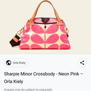 ISO Orla Kiely Sharpie Minor Handbag in pink stem